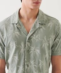Palm Print Camp Shirt