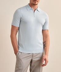 Cotton-Blend Quarter-Zip Polo