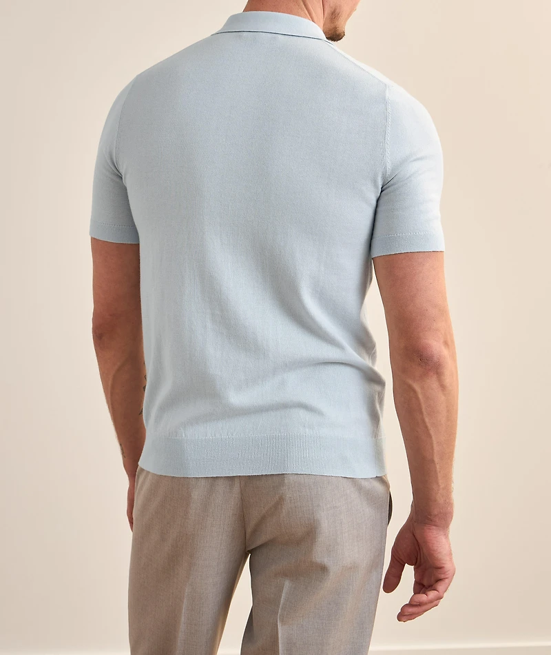 Cotton-Blend Quarter-Zip Polo