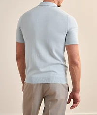 Cotton-Blend Quarter-Zip Polo