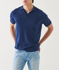 Cotton-Blend Cuban Collar Polo