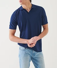 Cotton-Blend Cuban Collar Polo
