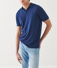 Cotton-Blend Cuban Collar Polo