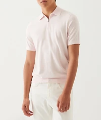 Cotton-Blend Zip Polo