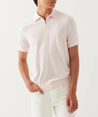 Cotton-Blend Zip Polo