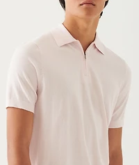 Cotton-Blend Zip Polo