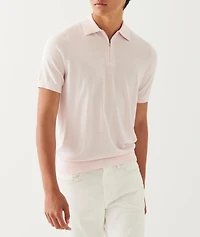 Cotton-Blend Zip Polo
