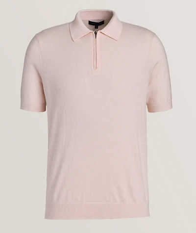 Cotton-Blend Zip Polo