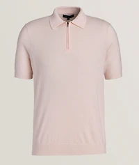 Cotton-Blend Zip Polo