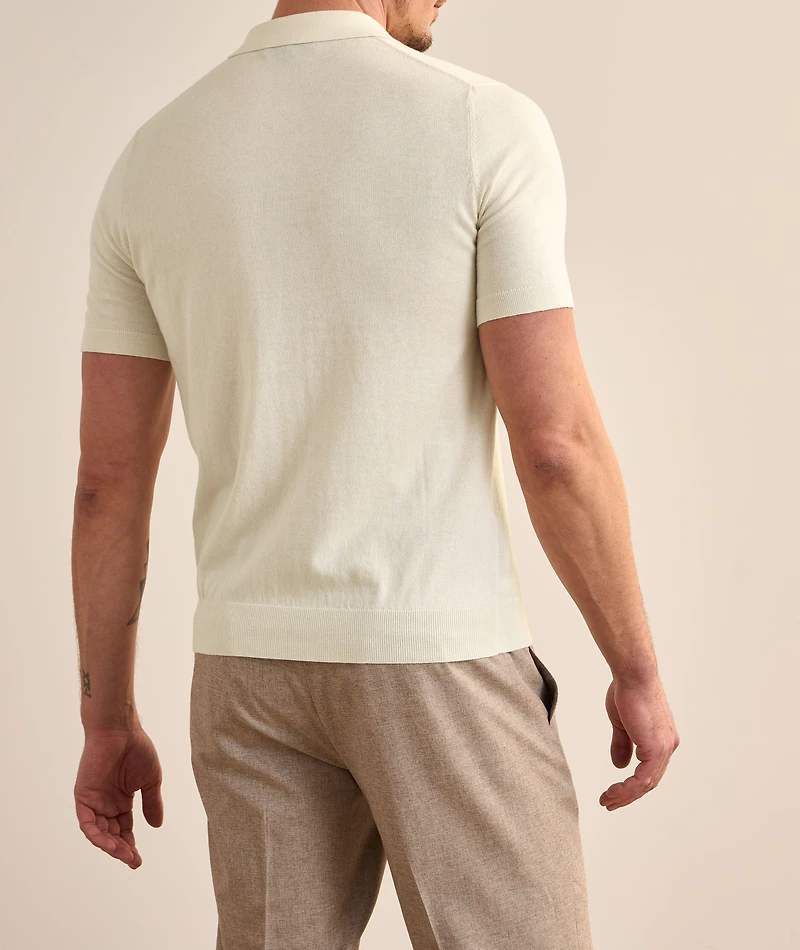 Cotton-Blend Quarter-Zip Polo