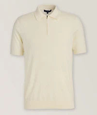 Cotton-Blend Quarter-Zip Polo