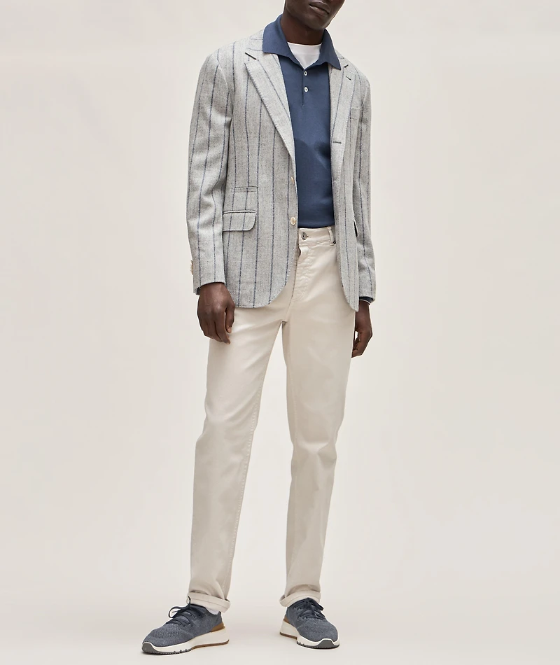 Fine Gauge Wool-Cashmere Knit Polo