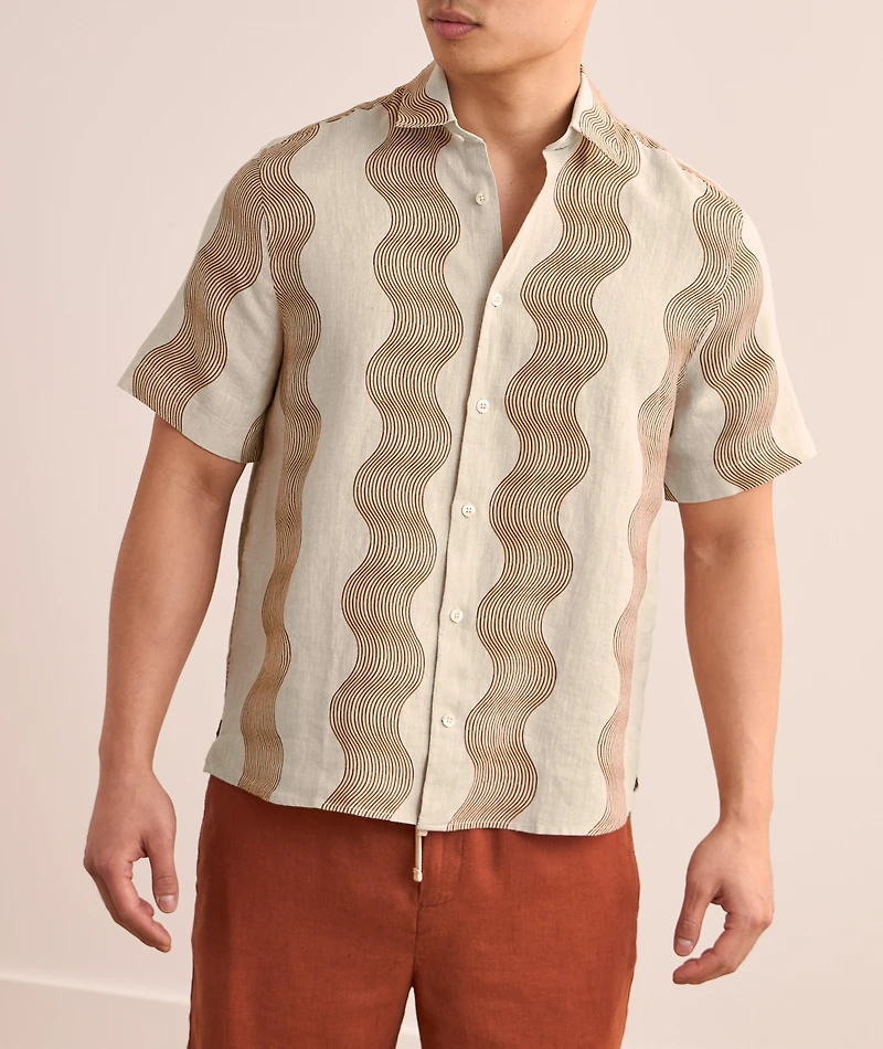 Castro Duo Cabana Stripe Linen Shirt