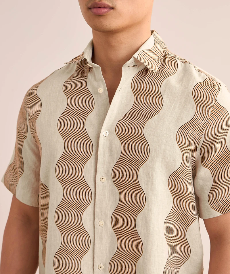 Castro Duo Cabana Stripe Linen Shirt