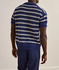 Pinto Striped Crochet Cardigan