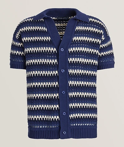 Pinto Striped Crochet Cardigan