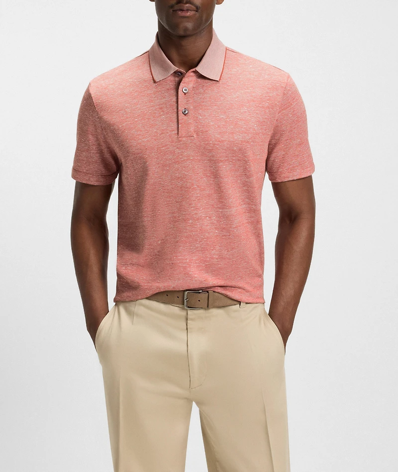Cotton-Linen Knit Polo