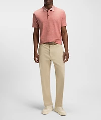Cotton-Linen Knit Polo