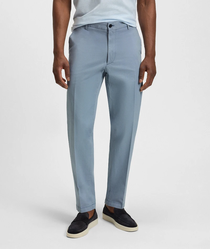 Tapered Stretch-Cotton Pants