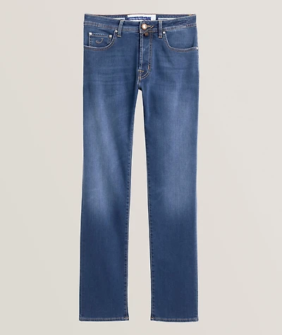 Bard Cutout Patch Slim-Fit Jeans