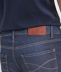 Traditional-Fit Cotton & Silk-Blend Jeans