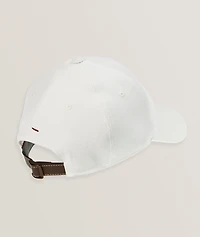 Embroidered Logo Linen Baseball Cap