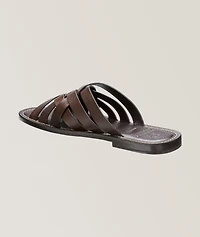 Leather Woven Crisscross Sandals