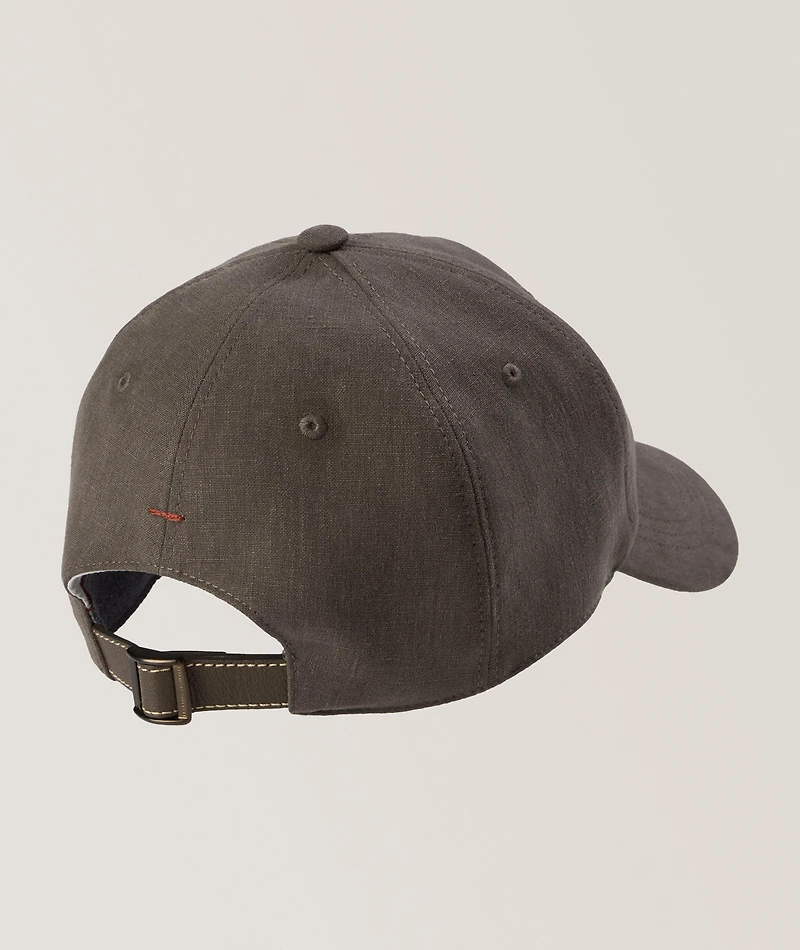 Logo Script Linen Baseball Cap