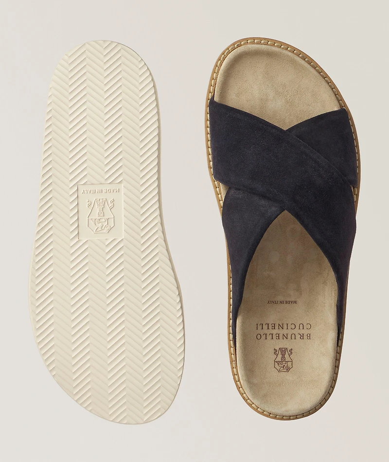 Suede Crisscross Sandals