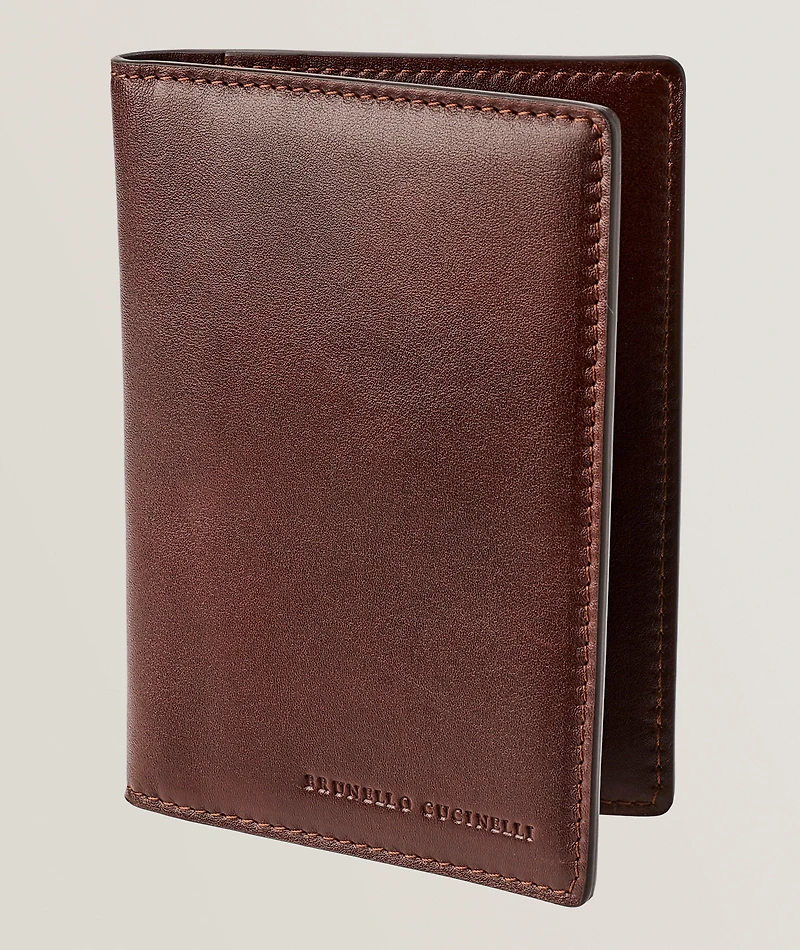 Slim Folding Leather Cardholder 