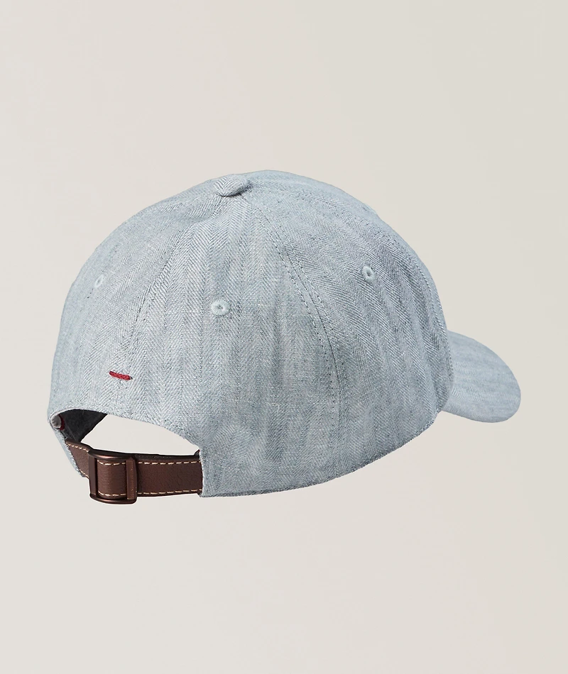 Logo Script Linen Baseball Cap