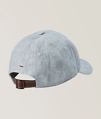 Logo Script Linen Baseball Cap