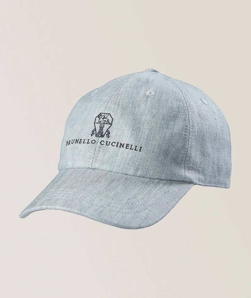 Logo Script Linen Baseball Cap