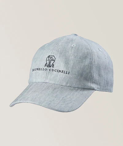 Logo Script Linen Baseball Cap
