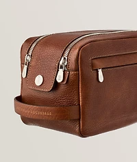 Grained Leather Double-Zip Toiletry Bag 
