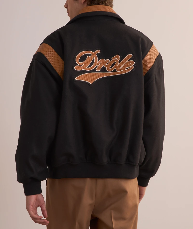 Leather Panel Bomber Jacket