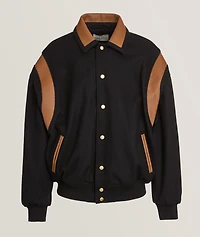 Leather Panel Bomber Jacket