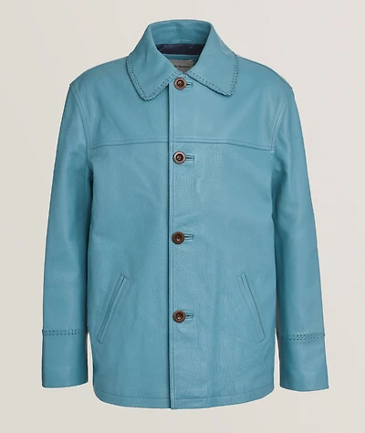 Grained Leather Shacket