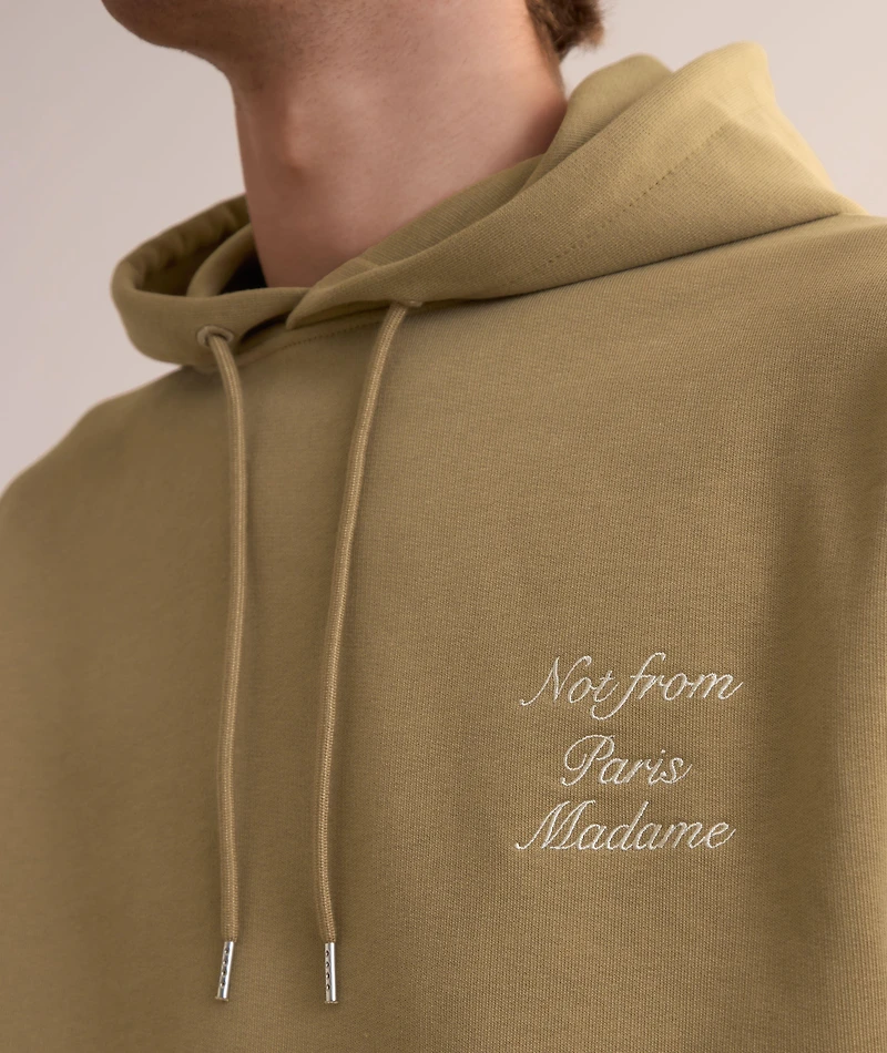 Le Slogan Calligraphie Cotton Hooded Sweater