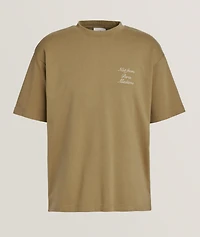 Embroidered Slogan Cotton T-Shirt