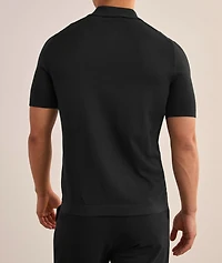 Cable Knit Full-Button Polo Shirt