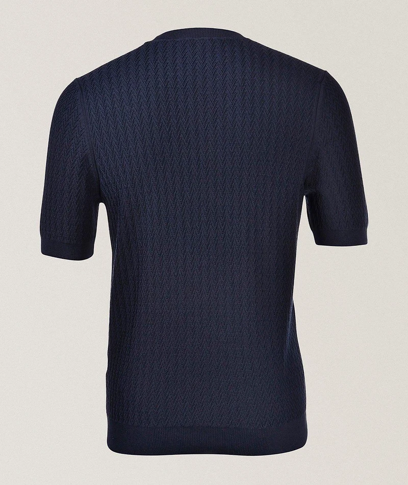 Zig-Zag Cotton Knit Sweater