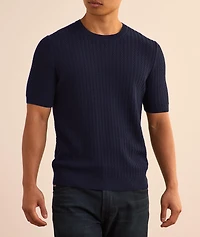 Zig-Zag Cotton Knit Sweater