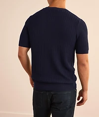 Zig-Zag Cotton Knit Sweater