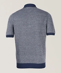 Ribbed Linen-Cotton Quarter-Zip Polo
