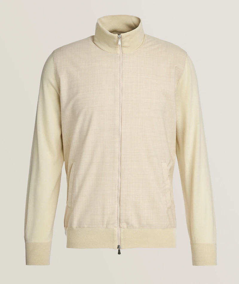 Hybrid Wool Zip-Up Cardigan