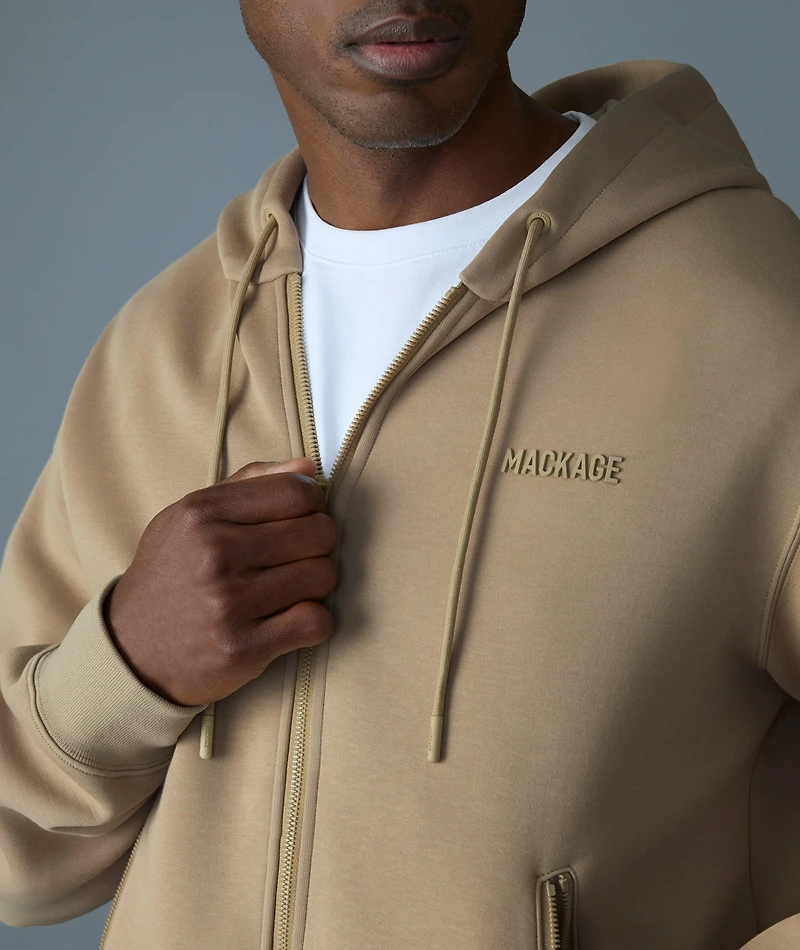 Krystos Double Face Zip-Up Hooded Sweater