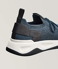 Shadow Scritto Knit & Lagoon Calf Sneakers