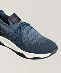 Shadow Scritto Knit & Lagoon Calf Sneakers