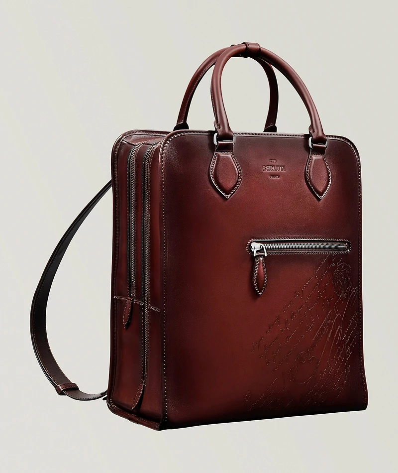 Premier Jour Scritto Leather Backpack